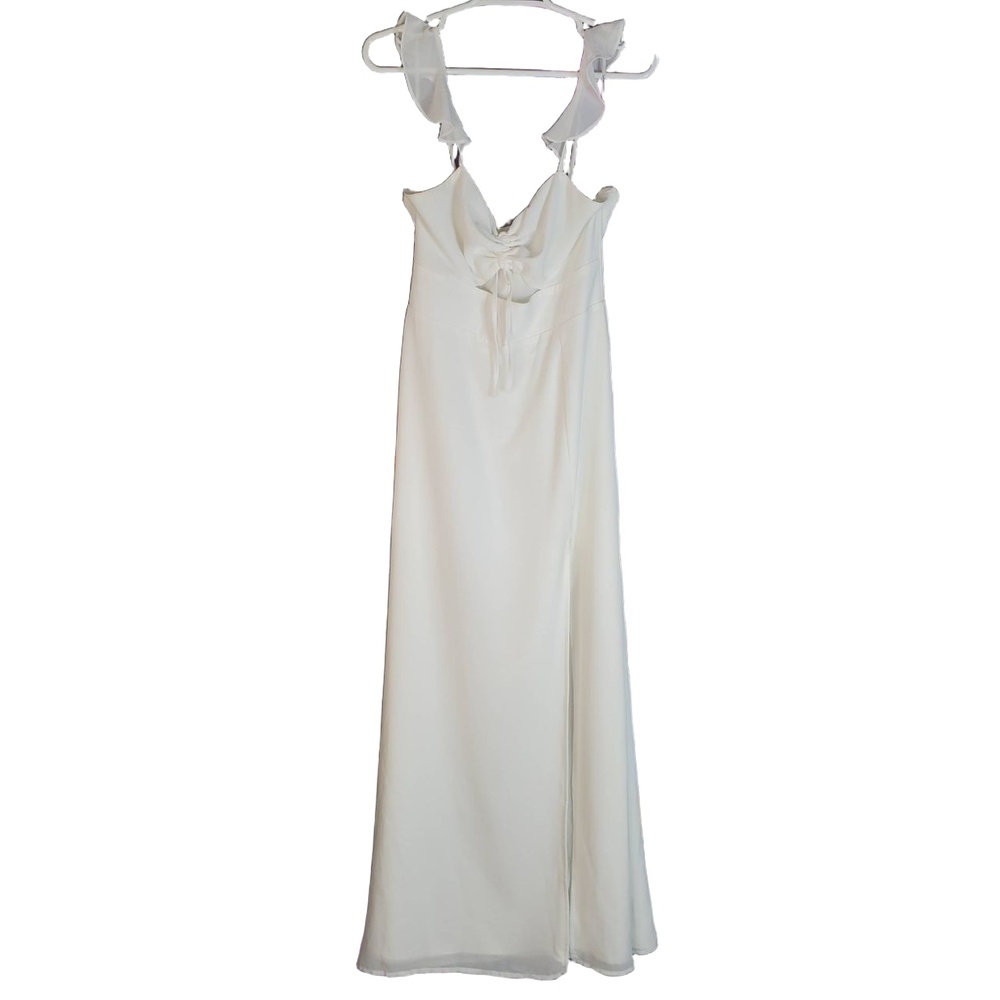 Lulus The‎ Way to Love White Ruffled Maxi Dress Medium - Picture 2 of 16
